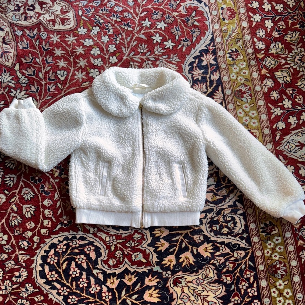Janie and Jack Cream Sherpa Jacket size 5-6